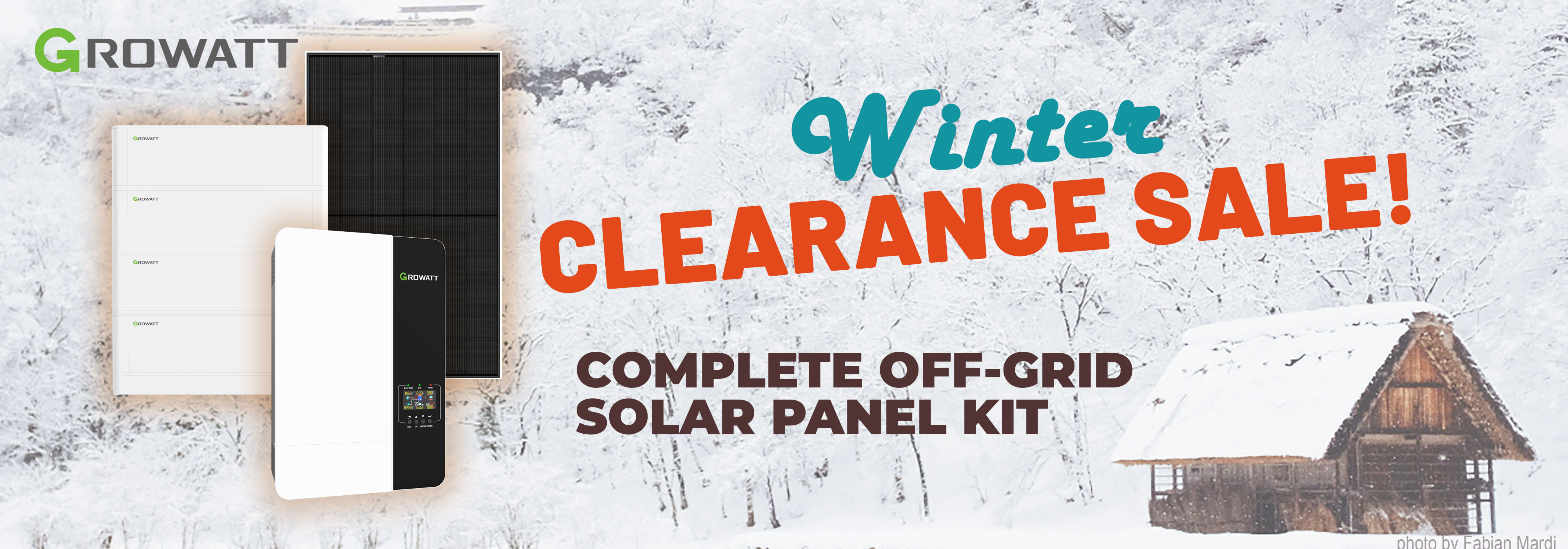 Growatt complete off-grid solar panel kit for cabins, cottages and homes