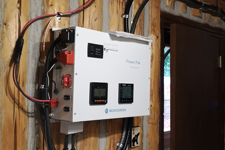 Photo of a Power Pak off-grid system installed in a cottage in Ontario